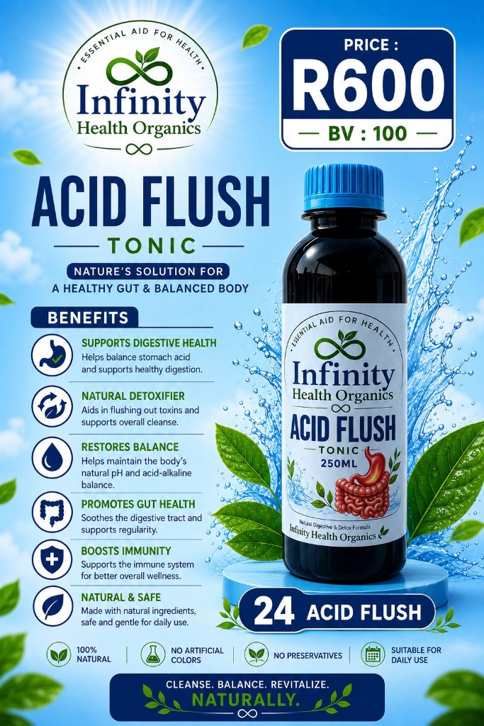 Infinity Health Organics Acid Flush Tonic Bottle